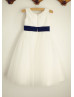 Ivory Sequin Tulle Sparkly Flower Girl Dress